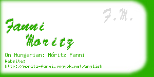 fanni moritz business card